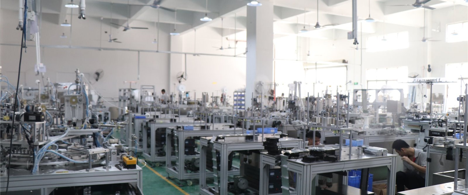 Mask machine workshop and assembly banner