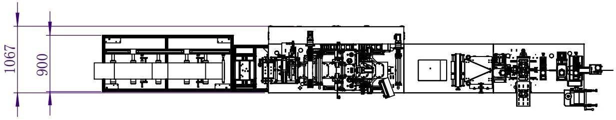 LA840 folding mask machine top layout drawing from PDF manual