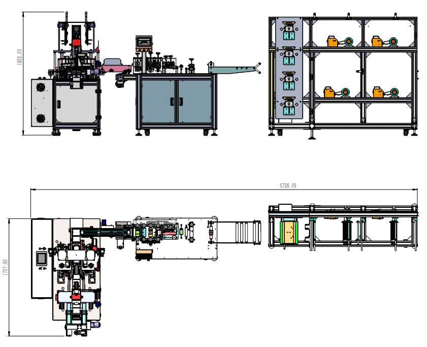 LA817 automatic outer ear loop mask machine installation layout