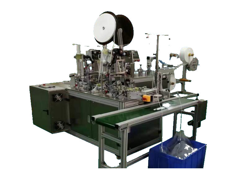 Automatic inner ear loop mask machine white background