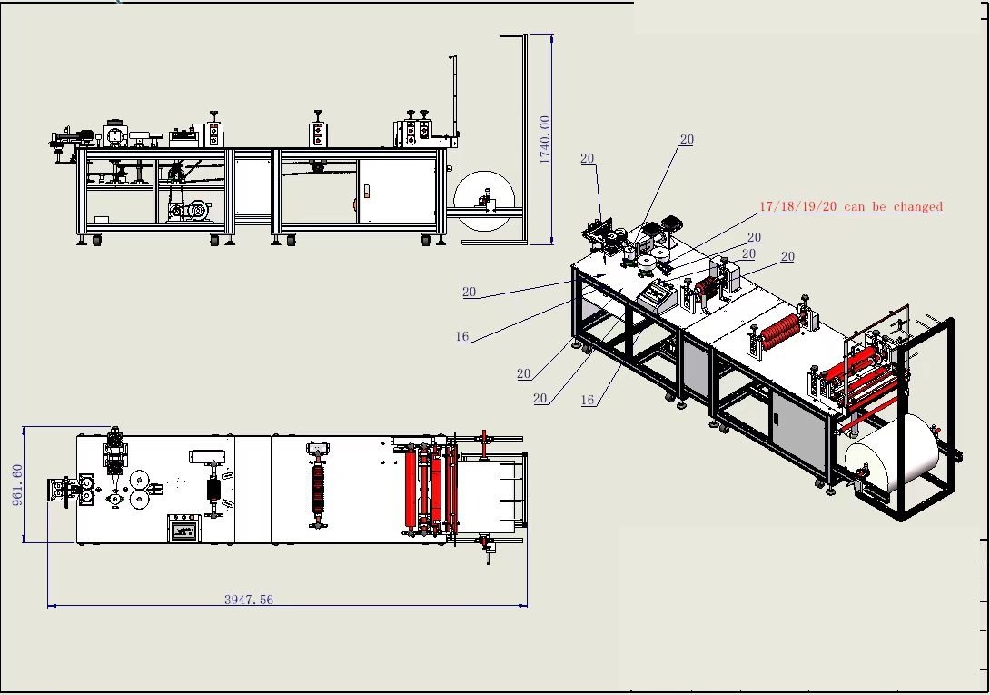 LA807 bouffant cap machine installation instruction layout